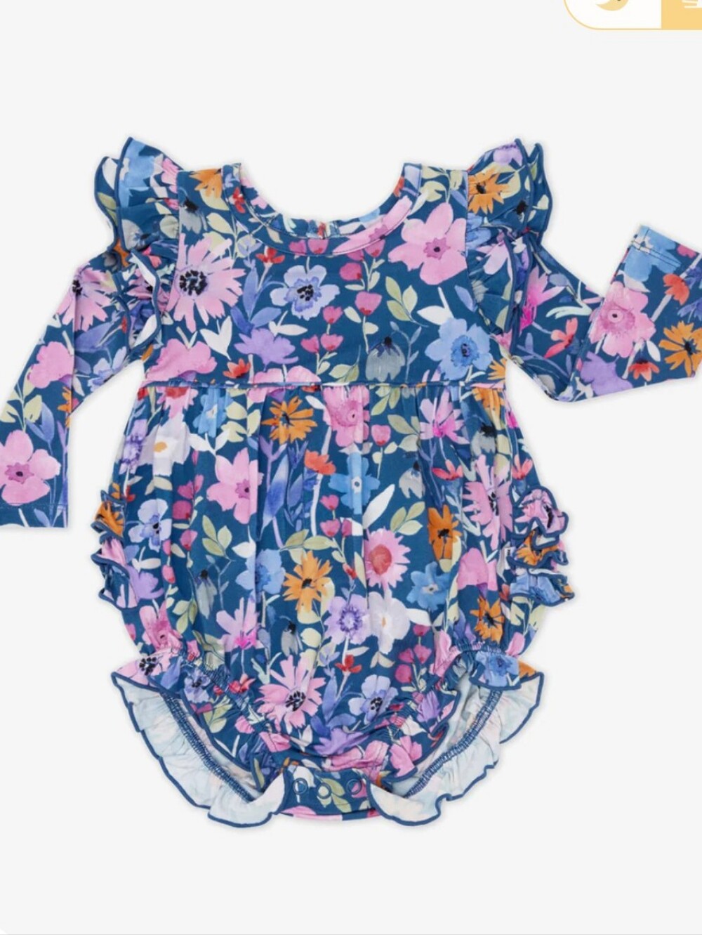 NIB - Little Sleepies Dusk Blooms Bubble Romper 6-12 Months